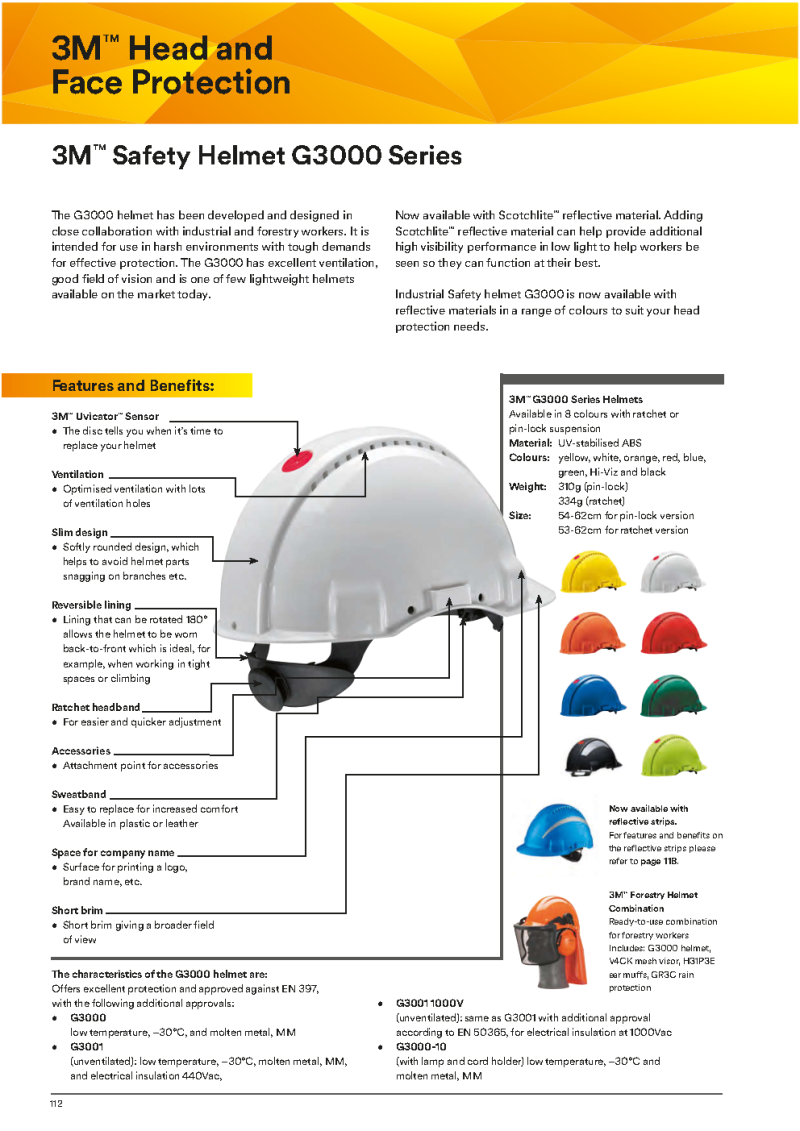 3M™ G3001NUV-VI White Hard Hat: The smart hard hat that tells you when to replace it. - Image 4