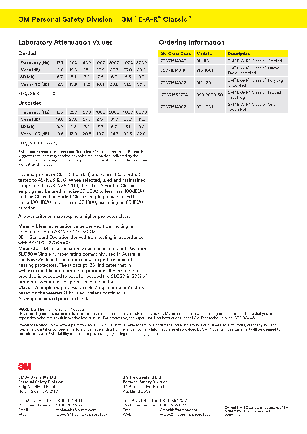 3M™ E-A-R™ Classic™ Earplugs 311-1101, Corded, Poly Bag; Legendary comfort meets industrial-grade protection—corded Classic™ foam earplugs with 29 dB NRR in hygienic poly bags. - Image 3