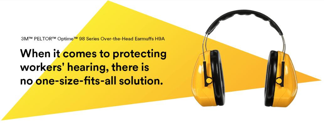 3M™ PELTOR™ Optime™ 98 Earmuffs H9A, Over-the-Head; All-Round Performer: Dependable Earmuffs for Moderate to High Noise (NRR 27 dB), Classic Low-Profile Design.