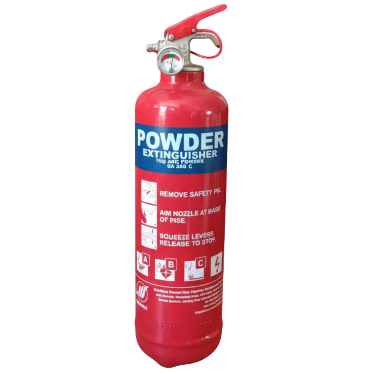 ABC Fire Extinguisher 1KG Dry Chemical Powder – BS EN3 Certified