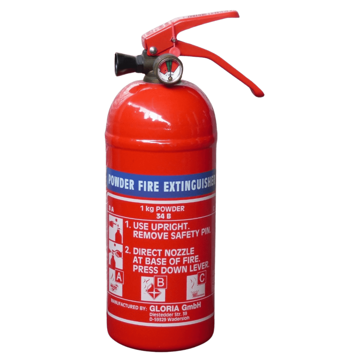 ABC Fire Extinguisher 1KG Dry Chemical Powder (Gloria)