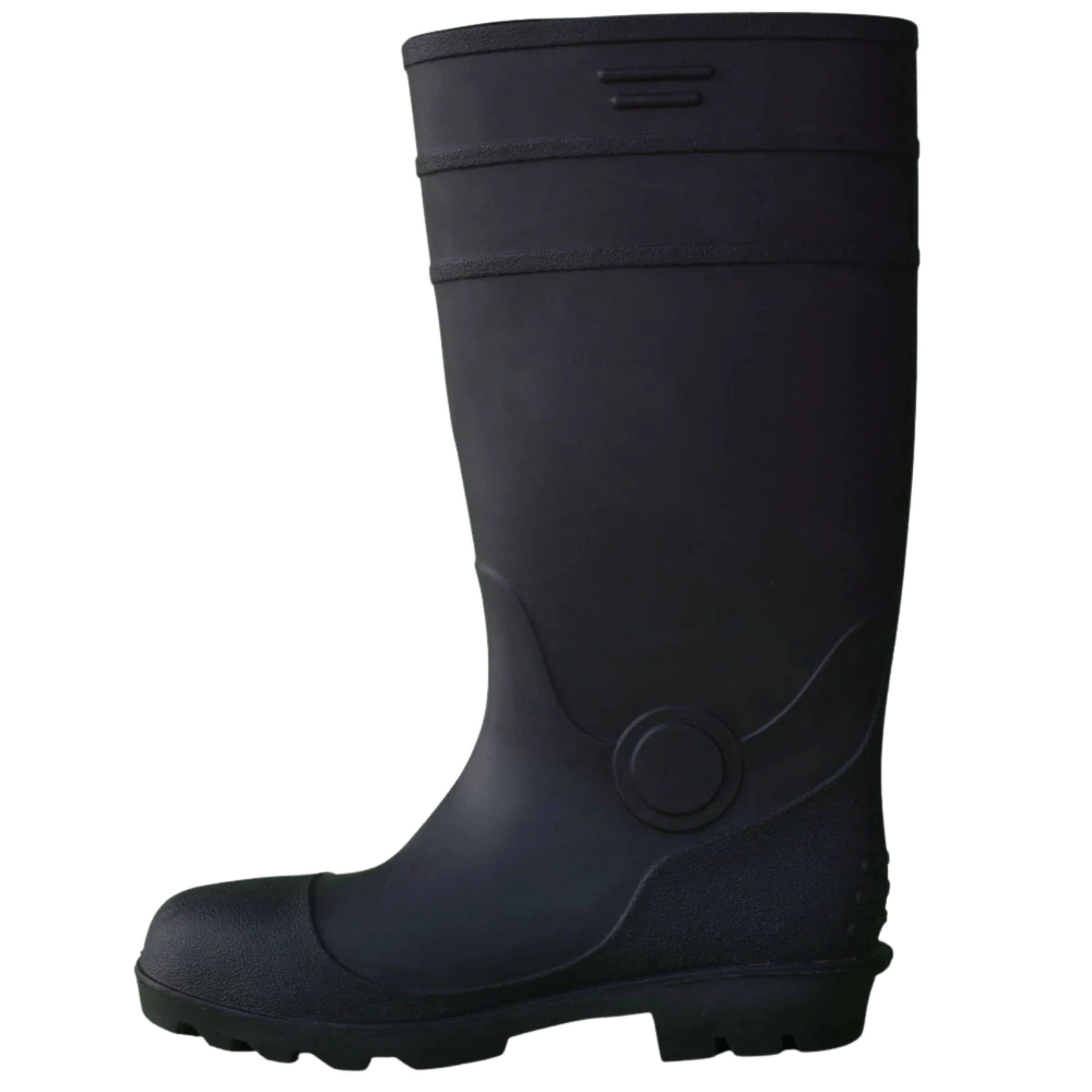 Black S5 Safety Gum Boots for industrial work