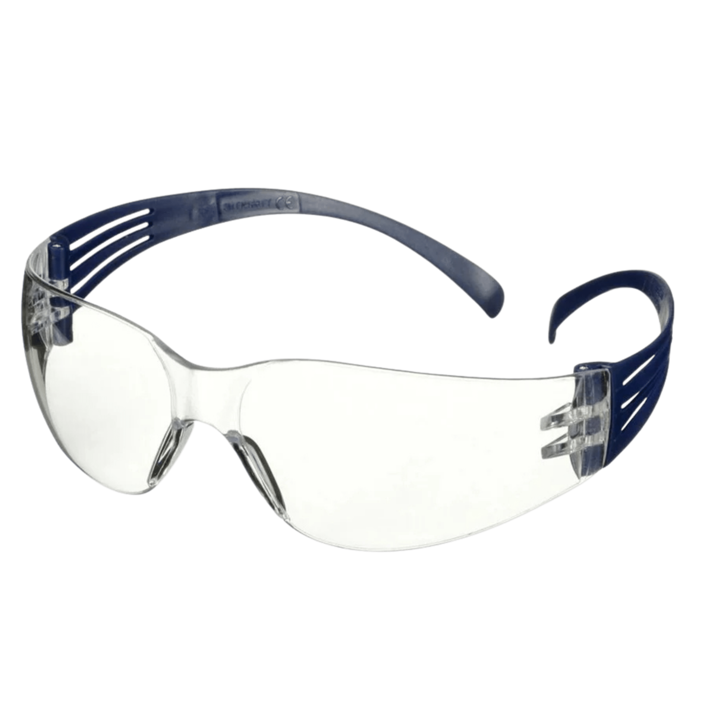 3M SecureFit 100 SF101AF-BLU clear safety glasses with blue frame