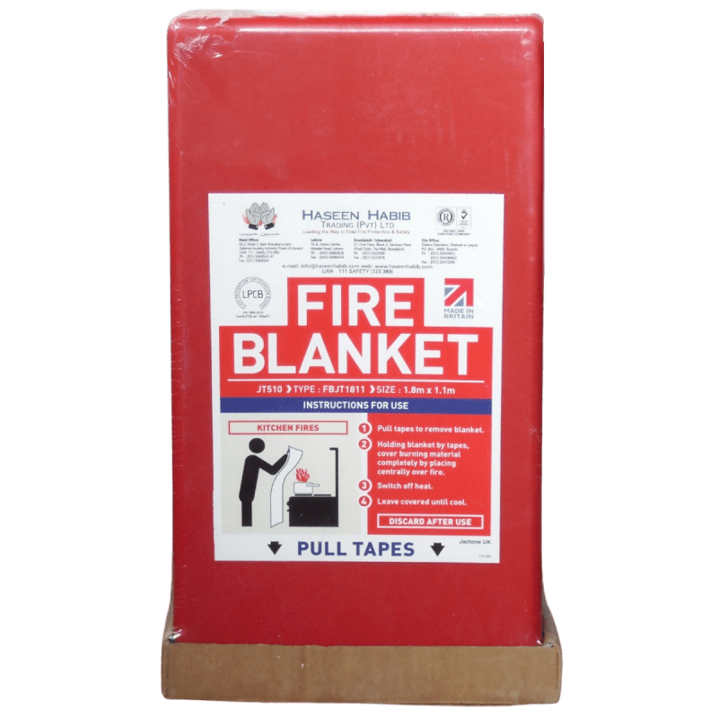 EN1869 fire blanket 1.8 x 1.2m in red plastic container
